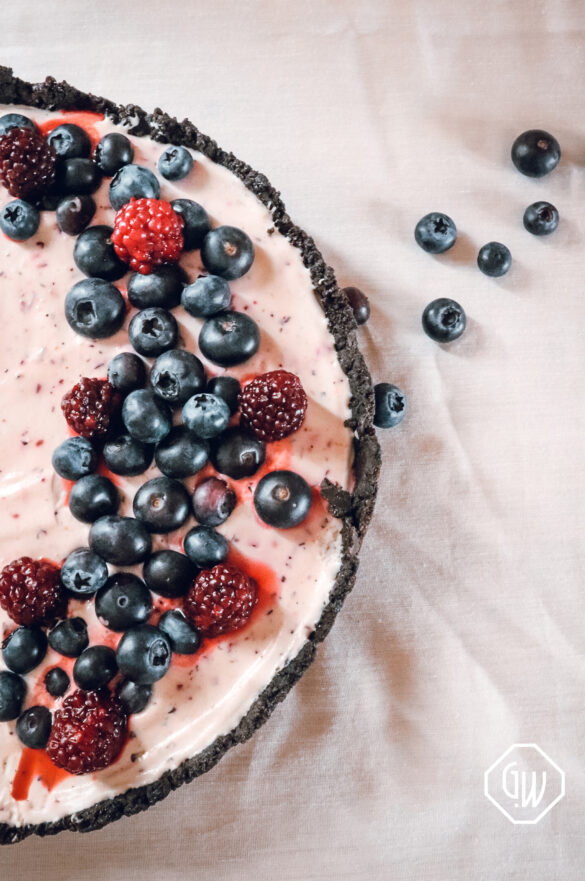 vegansk blåbärscheesecake