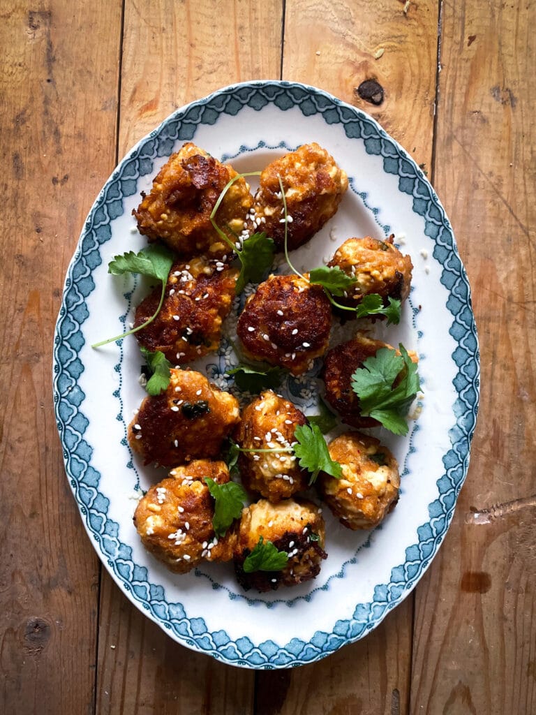 Vegan teriyaki tofu balls