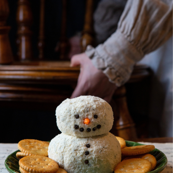 Boursin snowman cheeseball